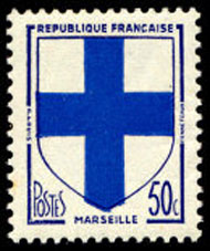 Drapeau, armoiries, logo, identité de Marseille